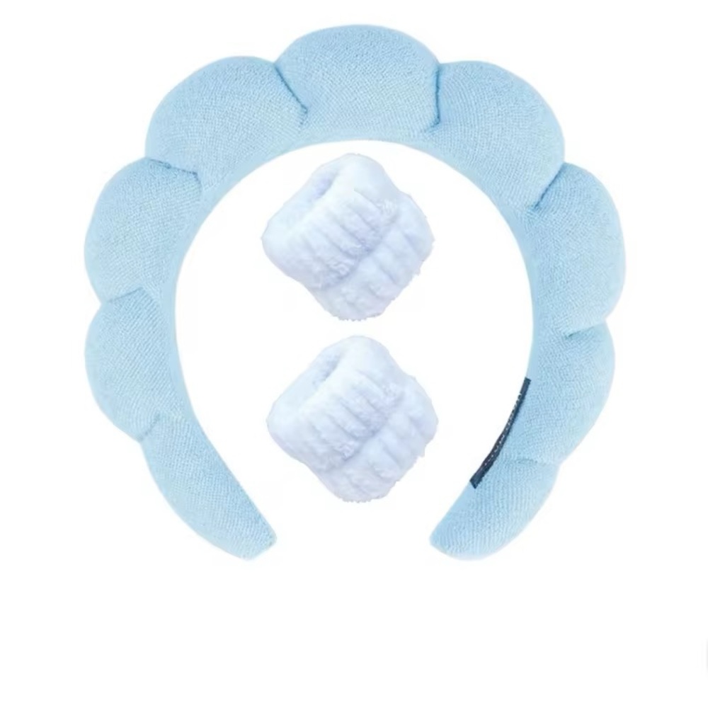 Light Blue Scalloped Headband with‎ Matching Scrunchies